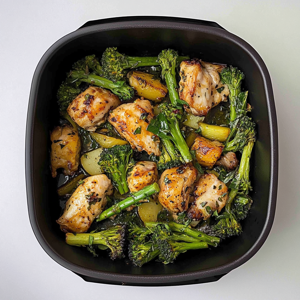 Air Fryer Garlic Butter Chicken Traybake