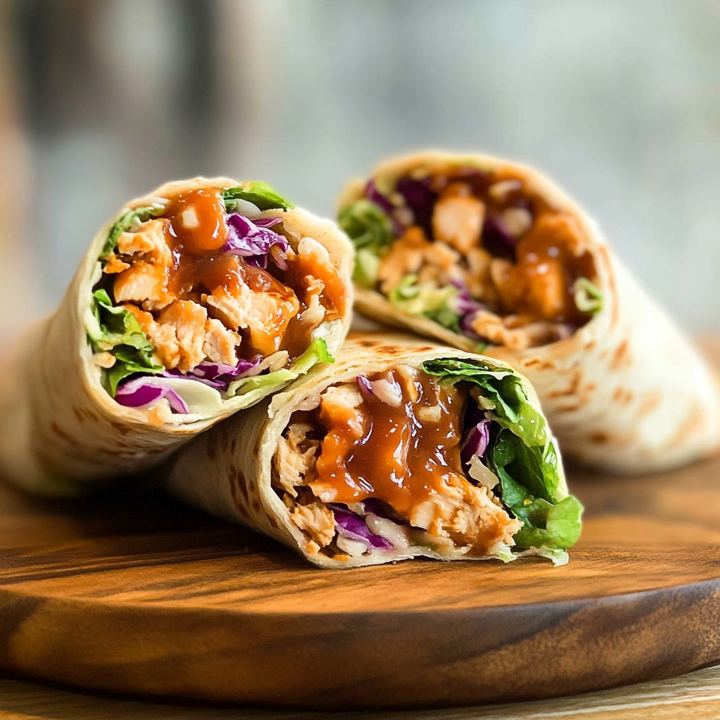 BBQ Chicken Coleslaw Wraps