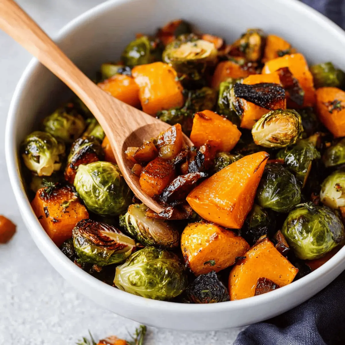 Maple Roasted Brussels Sprouts and Butternut Squash