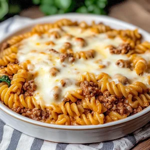Cheesy Rotini Beef Bake