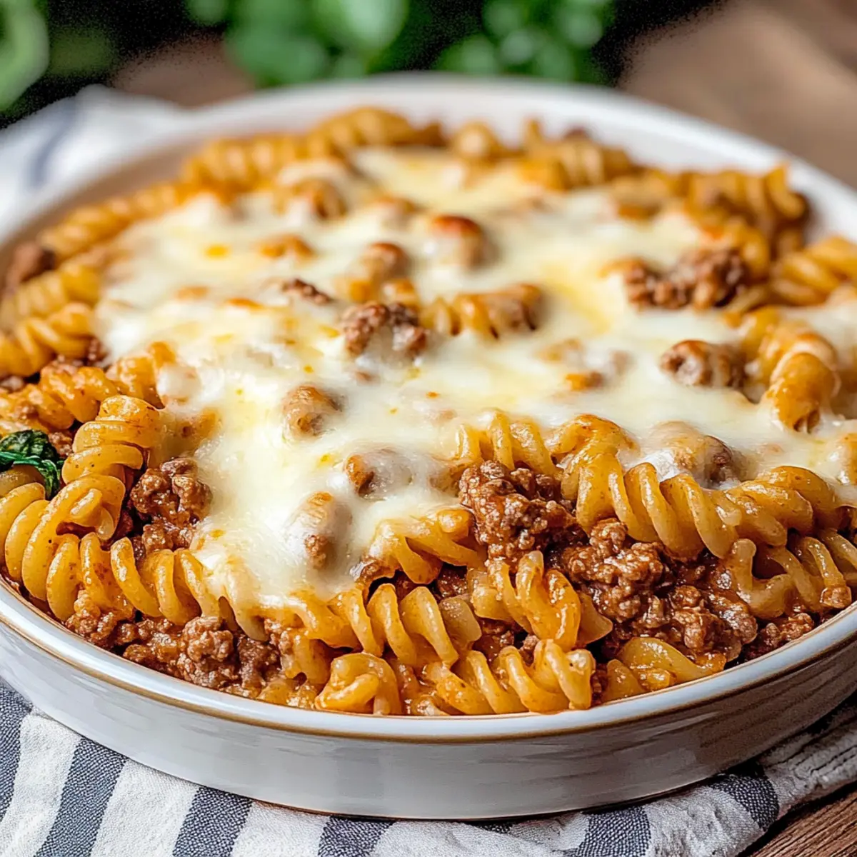 Cheesy Rotini Beef Bake