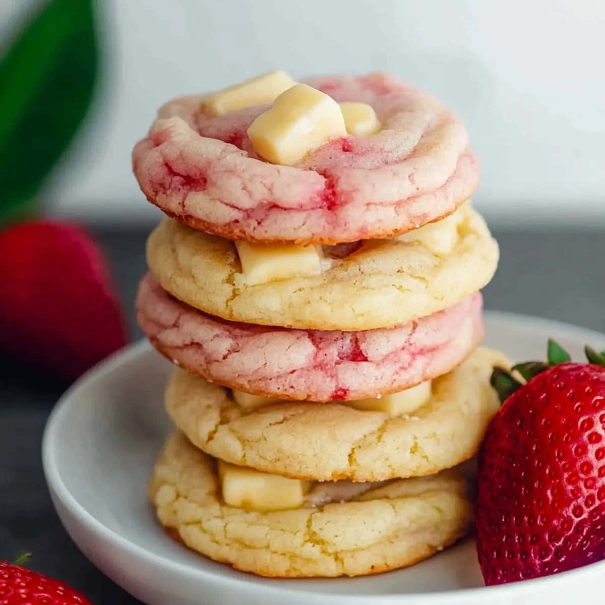 Strawberry Milkshake Cookies