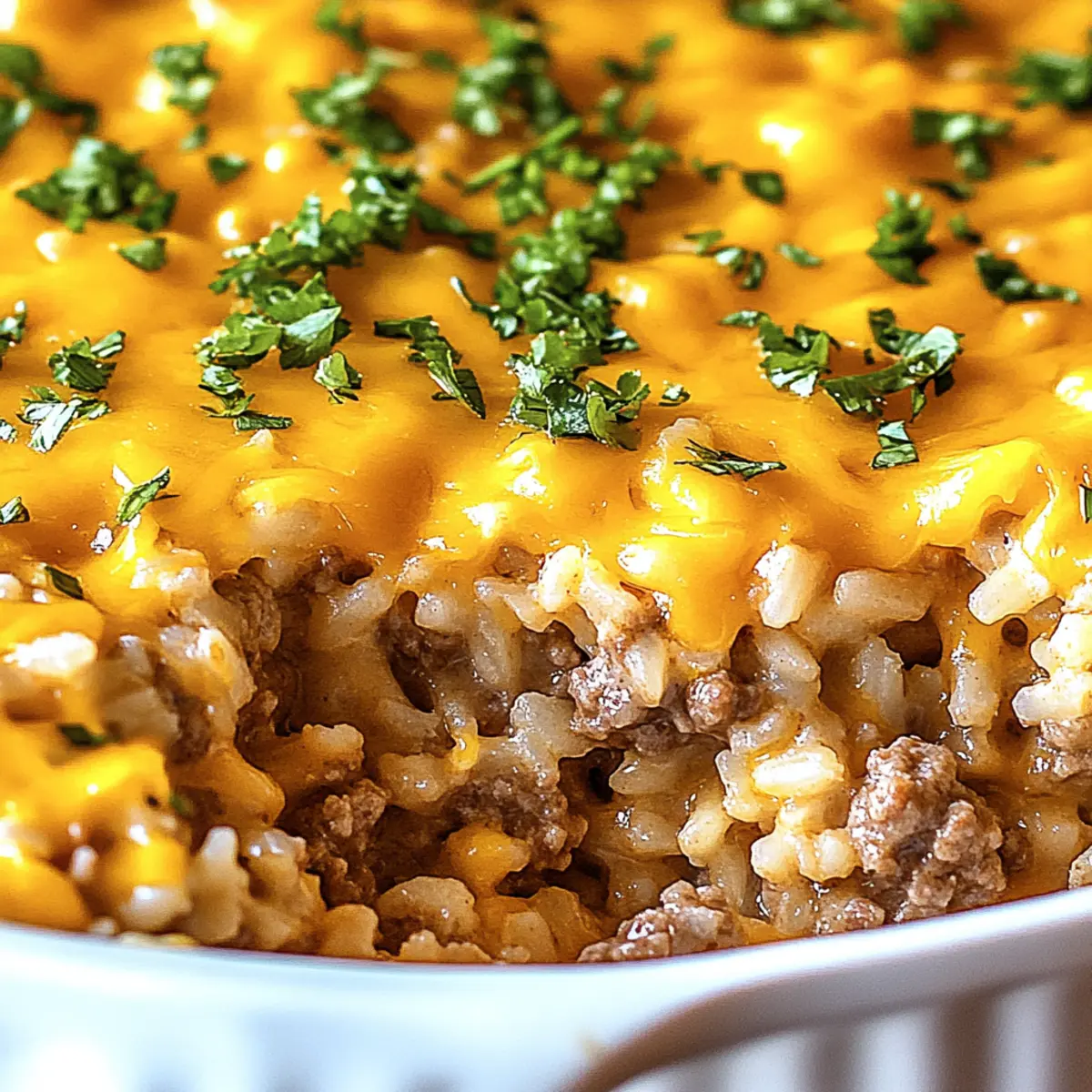 Cheesy Ground Beef Rice Casserole