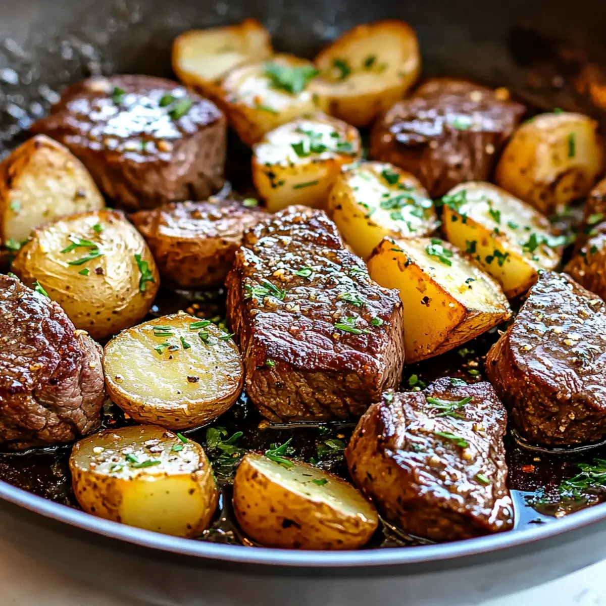 Sirloin Steak with Garlic Butter Potatoes