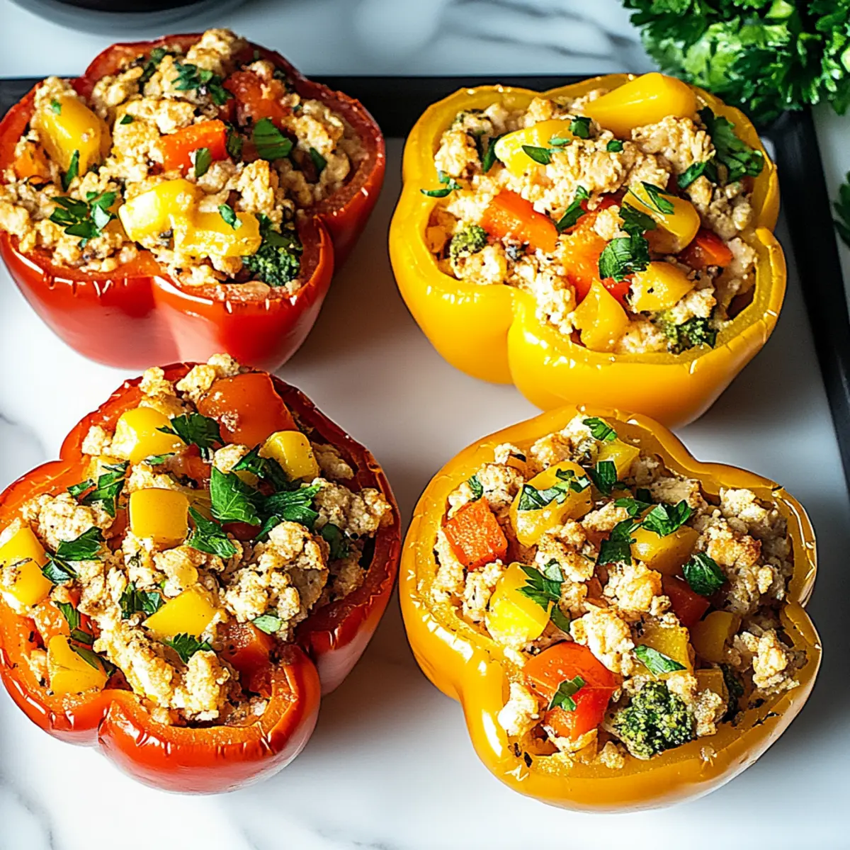 Ground Turkey Stuffed Peppers