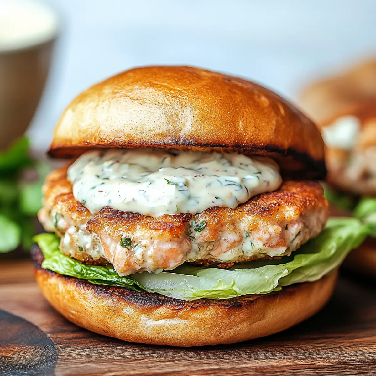 Salmon Burgers with Tartar Sauce