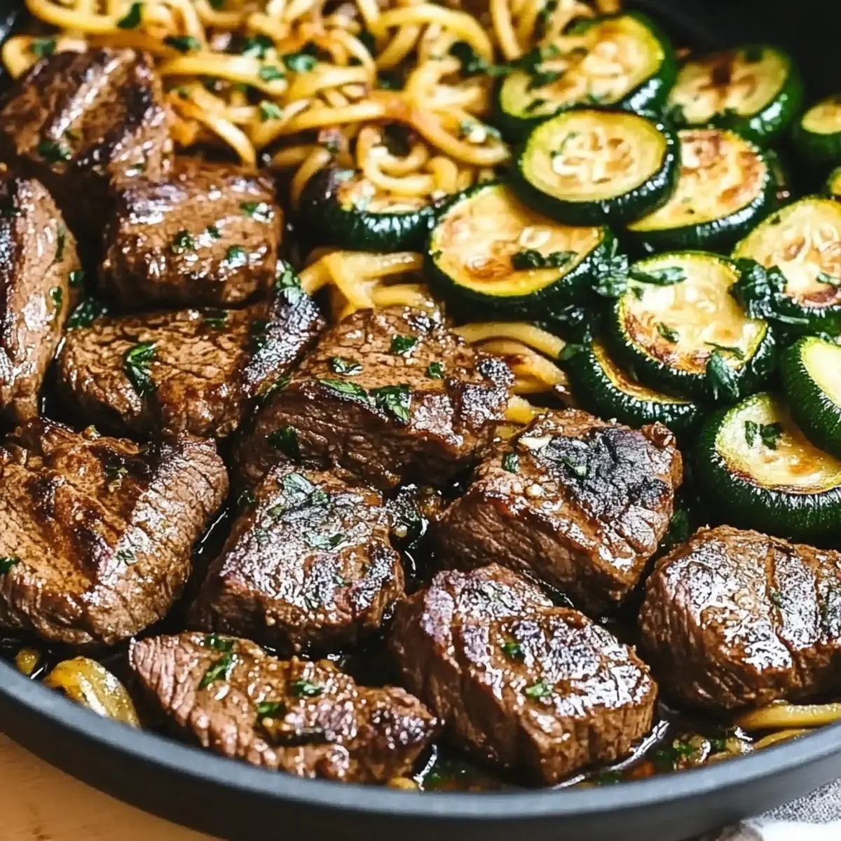 Garlic Butter Steak with Zucchini